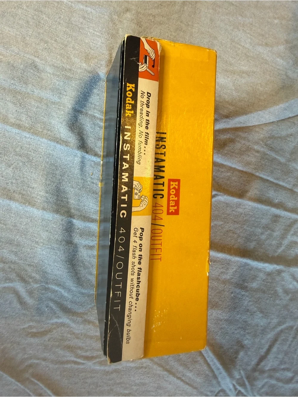 Kodak Instamatic 404 Camera in Silver and Black with Yellow Box